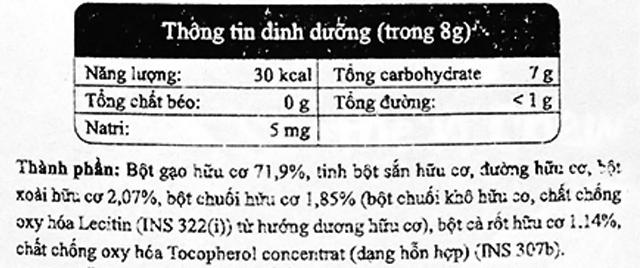 Thành phần dinh dưỡng Thành phần dinh dưỡng