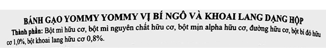 Bánh gạo ăn dặm Yommy Yommy vị bí đỏ, khoai lang lon 42g (từ 1 tuổi)
