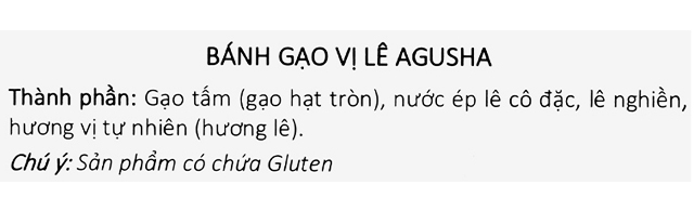 Bánh gạo ăn dặm Agusha vị lê gói 30g (từ 1 tuổi) - Thành phần