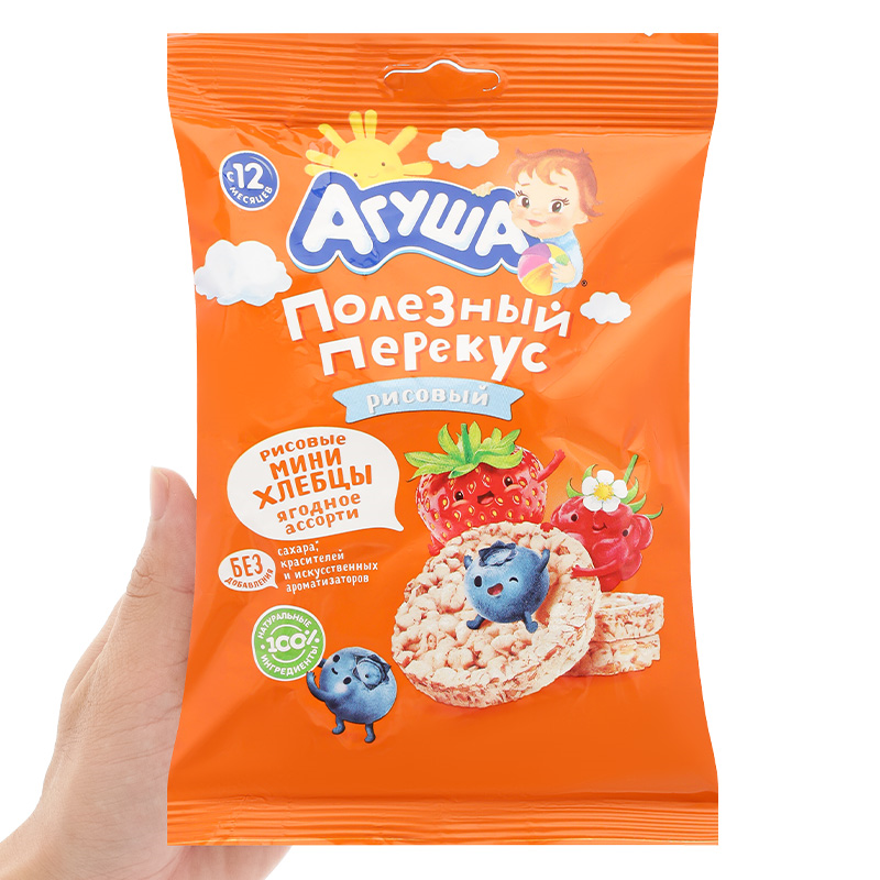 Bánh gạo ăn dặm Agusha vị táo, chuối và lê gói 30g (từ 1 tuổi) 18