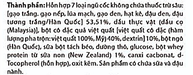 Thành phần dinh dưỡng