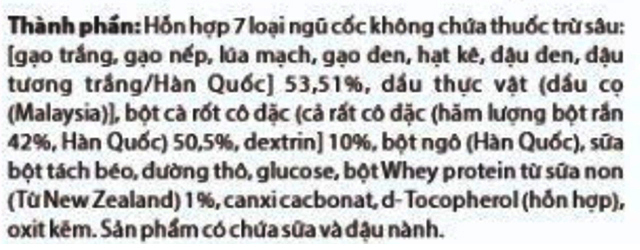 Thành phần dinh dưỡng