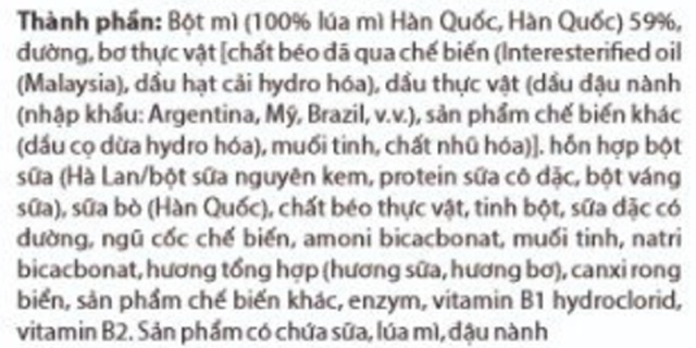 Thành phần dinh dưỡng