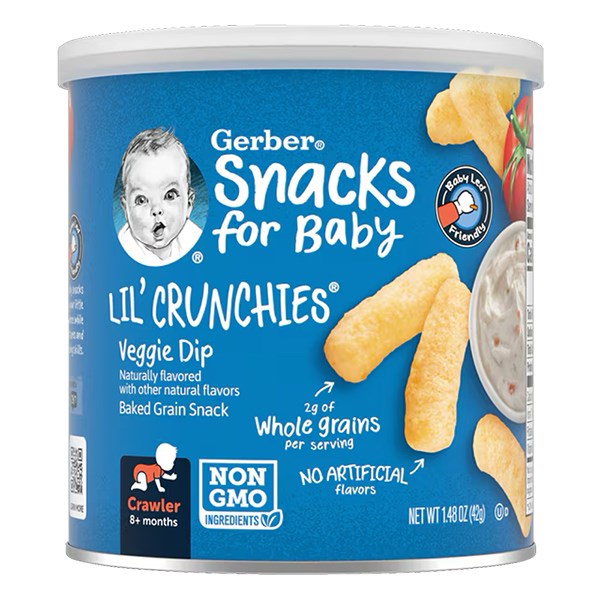 Bánh Ăn Dặm Gerber Lil' Crunchies Vị Rau Củ Lon 42G (Từ 8 Tháng)