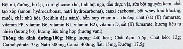 Thành phần dinh dưỡng