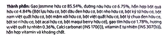 Thành phần dinh dưỡng