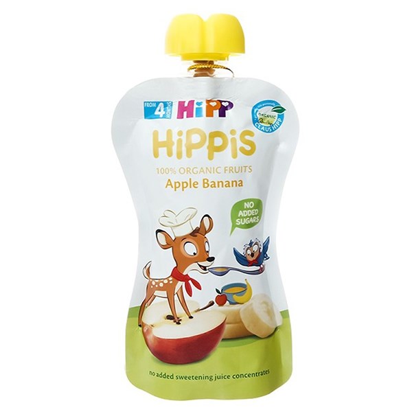 Dinh dưỡng trái cây nghiền HiPPiS táo, chuối túi 100g (từ 4 tháng)
