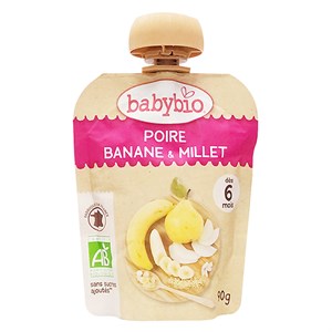 Trái cây nghiền Babybio lê, chuối và hạt kê - Giao bao bì ngẫu nhiên