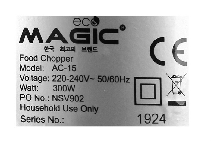 Máy xay thịt đa năng Magic Eco AC-15 300W 2 lít Màu Đen - Bạc