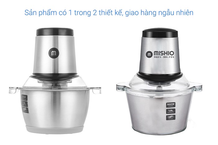 Máy xay thịt đa năng Mishio MK-157 300W 1.8 lít Màu Bạc Inox