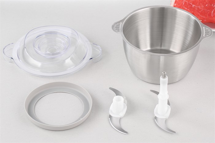 Máy xay thịt đa năng Mishio MK-157 300W 1.8 lít Màu Bạc Inox