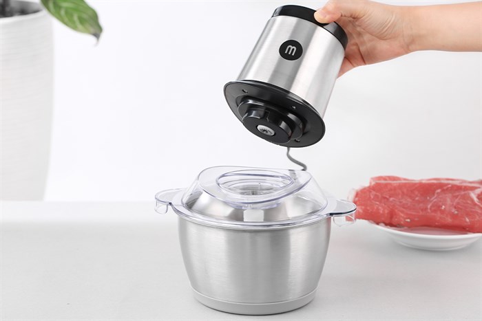 Máy xay thịt đa năng Mishio MK-157 300W 1.8 lít Màu Bạc Inox