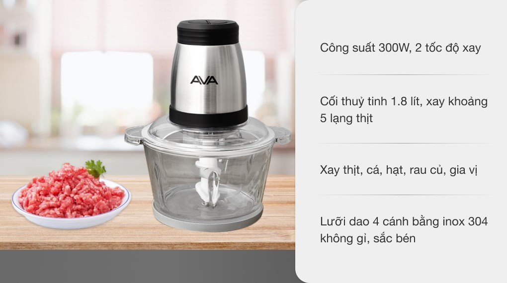 Máy xay thịt đa năng AVA HF-22B 300W 1.8 lít