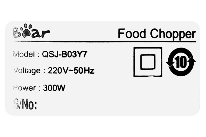 Máy xay thịt đa năng Bear QSJ-B03Y7 300W 2 lít Màu Bạc