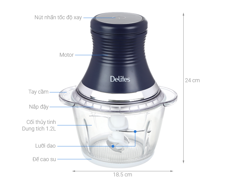 Máy xay thịt đa năng Delites LH101B 250W 1.2 lít