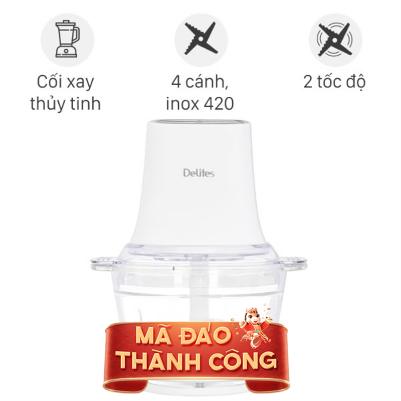 Máy xay thịt đa năng Delites MC390E-N 400W 1.2 lít