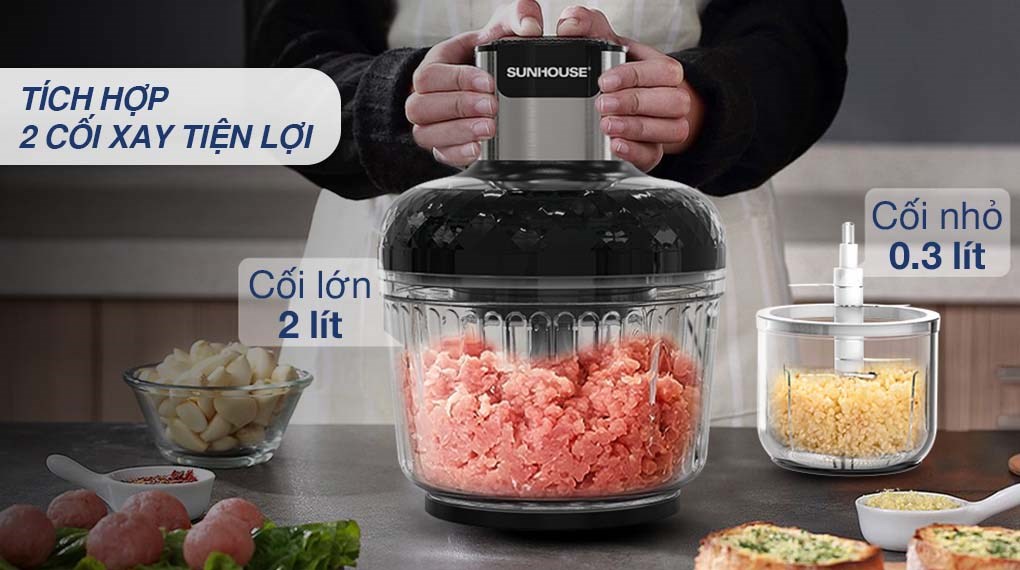 Máy xay thịt đa năng Sunhouse SHD5412 300W 2 lít/0.3 lít