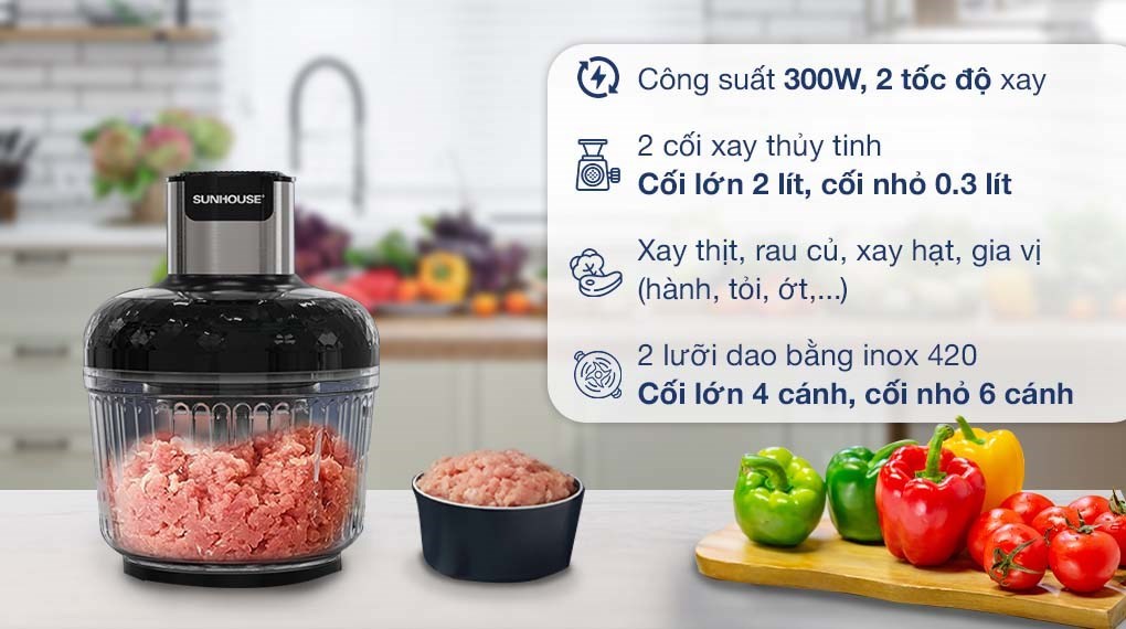 Máy xay thịt đa năng Sunhouse công dụng như thế nào