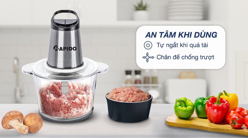 Máy xay thịt đa năng Rapido RMC-300 2 lít