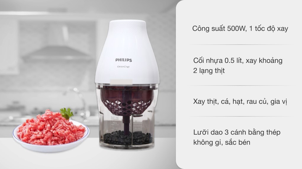 Máy xay thịt mini Philips HR2505