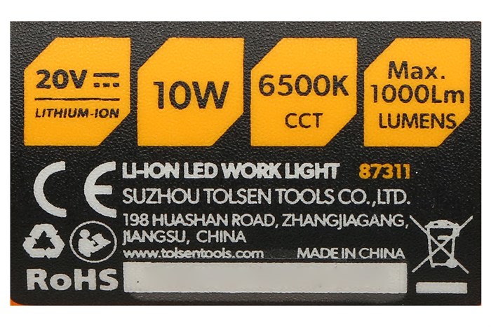 Đèn pin LED Tolsen 87311 10W (không kèm pin sạc)