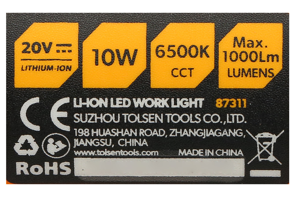 Đèn pin LED Tolsen 87311 10W (không kèm pin sạc) Màu Đen - Vàng