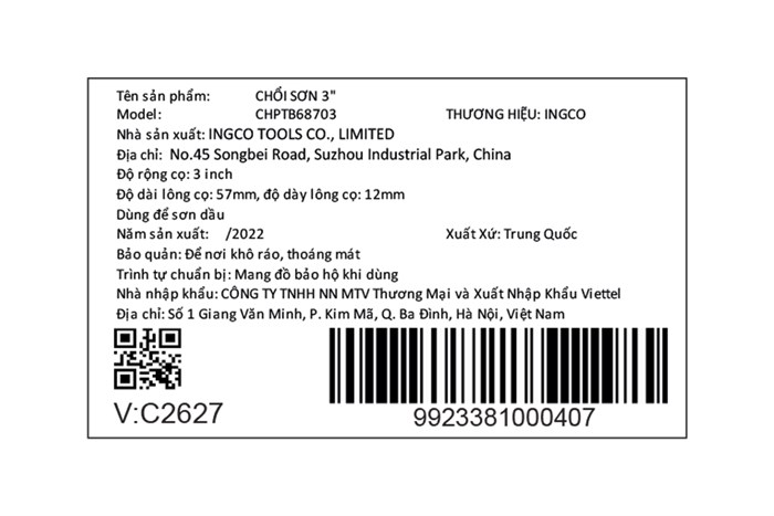 Cọ sơn 3 inch Ingco CHPTB68703