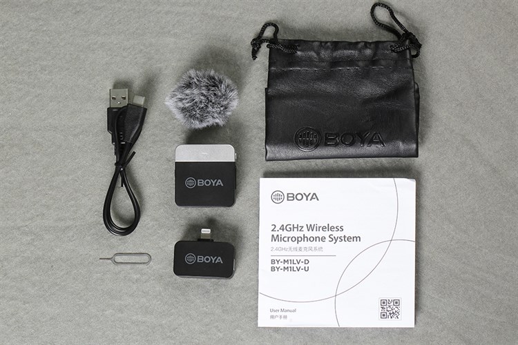 Micro cài áo không dây Lightning BOYA BY-M1LV-D Màu Đen