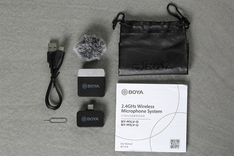 Micro cài áo không dây Type-C BOYA BY-M1LV-U Màu Đen