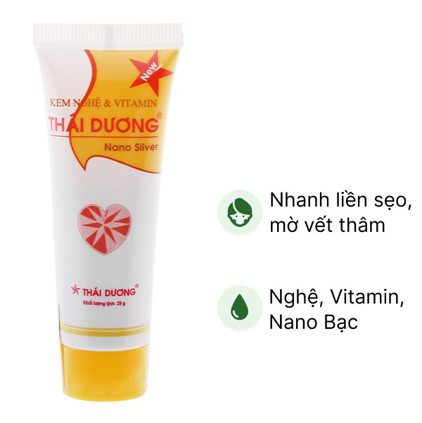 Kem nghệ Thái Dương Nano Bạc dưỡng da, mờ sẹo, mờ thâm tuýp 20g