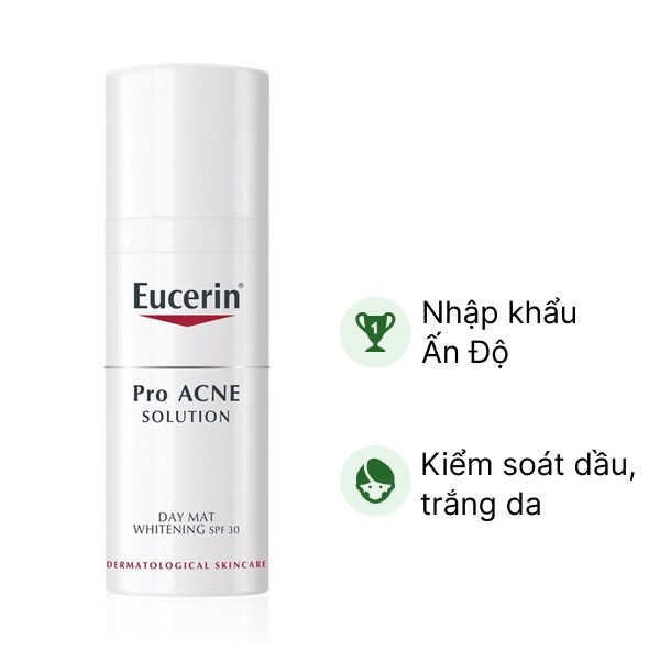 Kem dưỡng ban ngày Eucerin ProAcne Day Mat cho da nhờn mụn chai 50ml