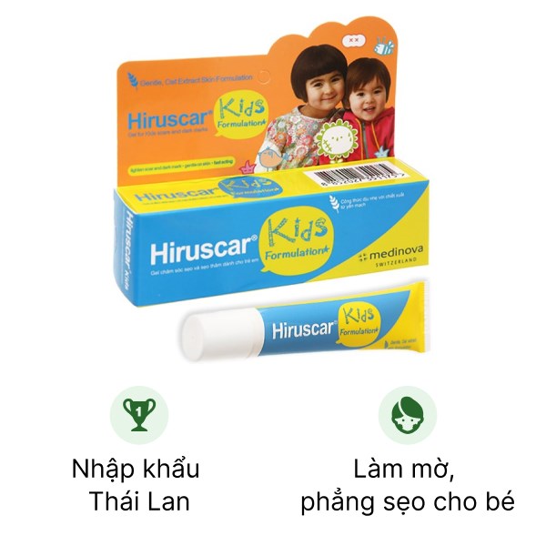 Gel Hiruscar Kids Formulation mờ và làm phẳng sẹo cho bé
