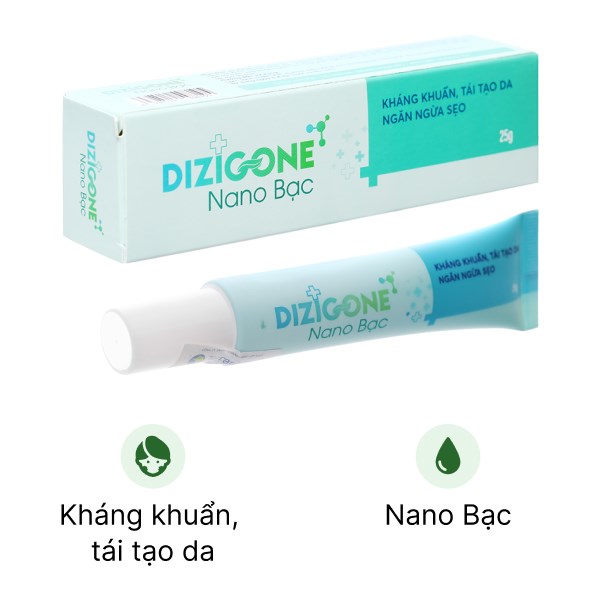 Kem Dizigone Nano Bạc kháng khuẩn, ngừa sẹo tuýp 25g