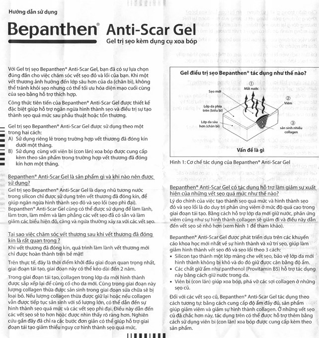 Gel Bepanthen Anti-scar trị sẹo có con lăn massage