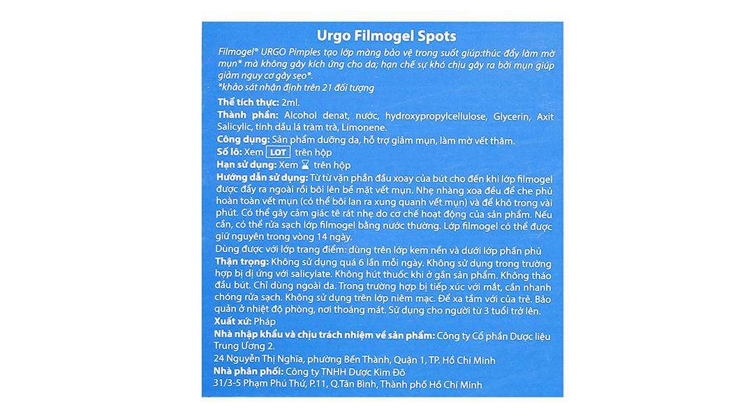 Bút Urgo Filmogel Spots làm mờ mụn, giảm hình thành sẹo