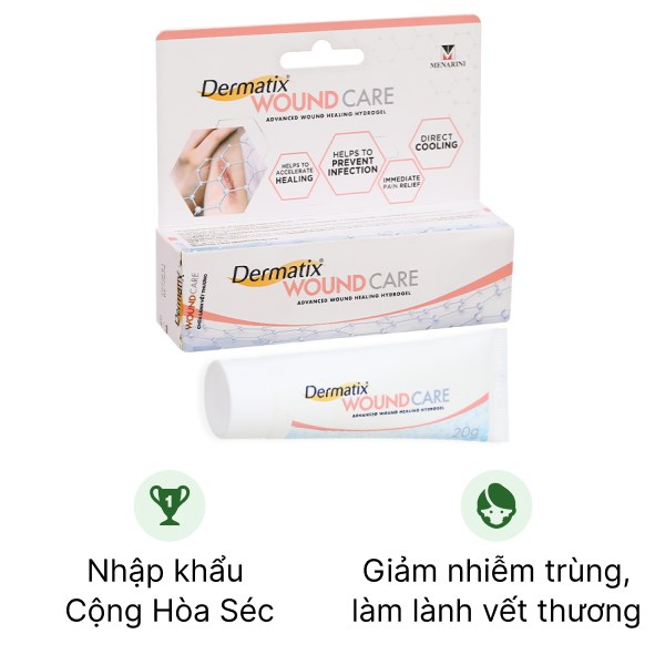 Gel Dermatix Wound Care hỗ trợ chữa lành vết thương tuýp 20g