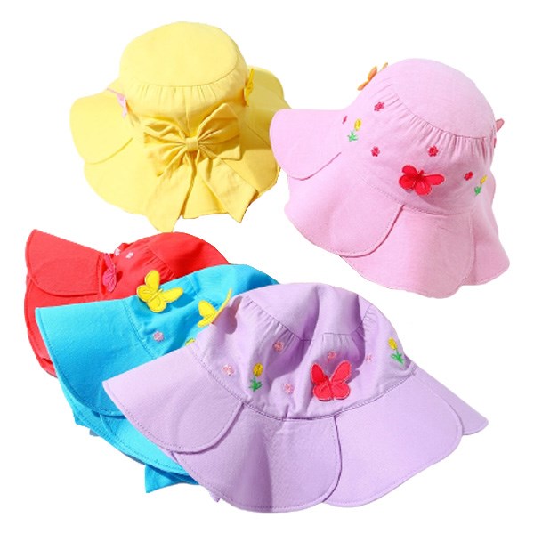 Nón vành cho bé gái Duy Ngọc VBG hình hoa và bướm - Màu ngẫu nhiên - AVAKids.com