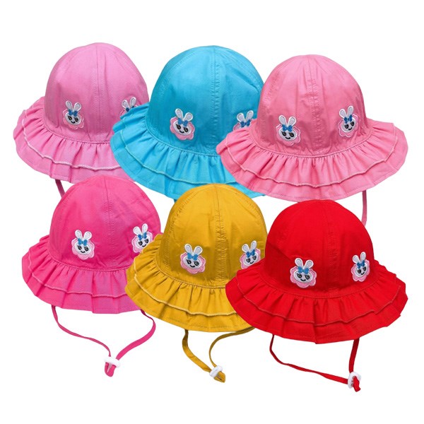 Nón vành cho bé gái Duy Ngọc VBG thêu thỏ và hoa - Màu ngẫu nhiên - AVAKids.com