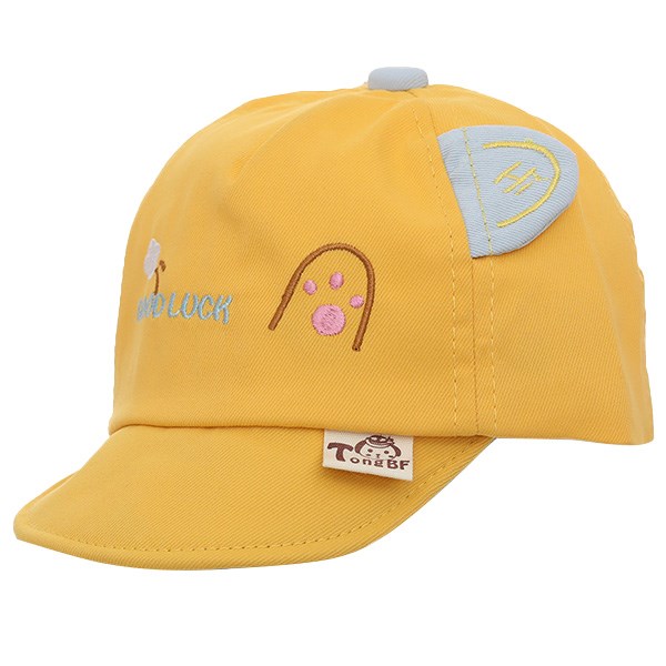 Nón kết cho bé Á Châu thêu chữ Good Luck màu vàng - AVAKids.com