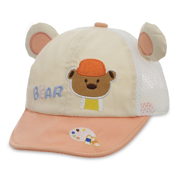 Nón kết cho bé Á Châu thêu Gấu Bear màu vàng - AVAKids.com