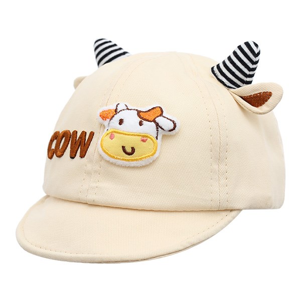 Nón kết cho bé TOP KIDS thêu bò màu be chính hãng - AVAKids.com