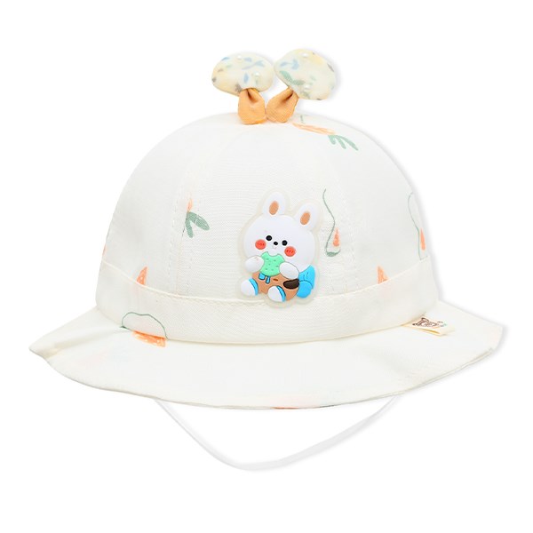 Nón vành cho bé gái TOP KIDS in hình thỏ trắng cà rốt hồng - AVAKids.com