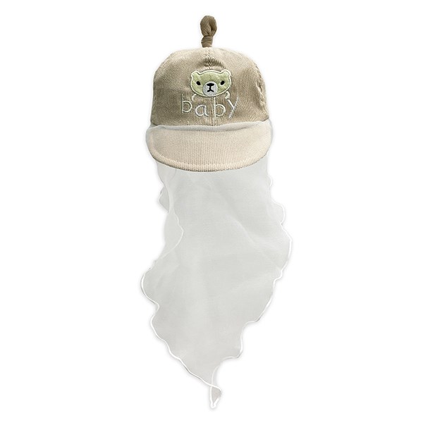 Nón kết cho bé Duy Ngọc thêu họa tiết gấu, chữ baby màu xanh nhạt - AVAKids.com