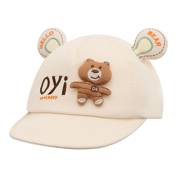 Nón kết cho bé TOP KIDS thêu gấu nâu màu da thời trang - AVAKids.com