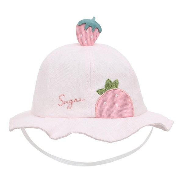 Nón vành cho bé gái TOP KIDS thêu trái dâu hồng giá tốt - AVAKids.com