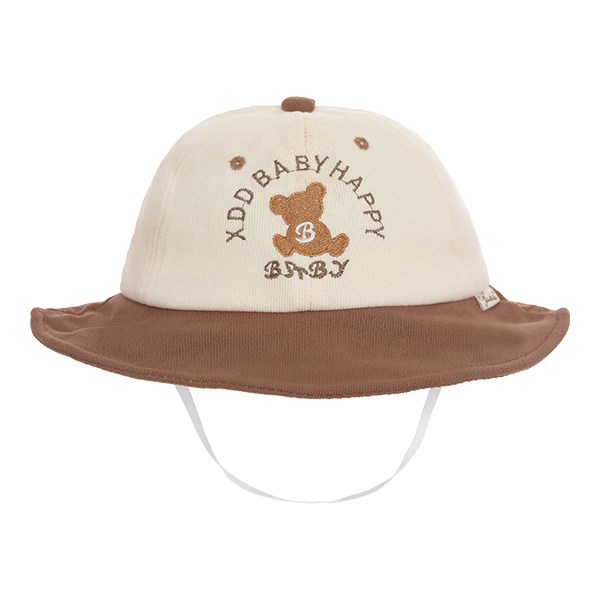 Nón vành cho bé TOP KIDS thêu gấu màu be nâu giá tốt - AVAKids.com