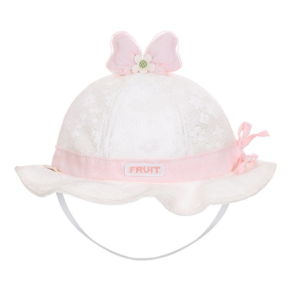 Nón vành cho bé gái TOP KIDS thêu nơ màu hồng xinh xắn - AVAKids.com