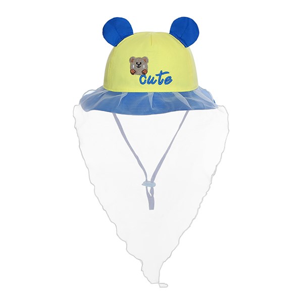 Nón vành cho bé Duy Ngọc thêu gấu cute màu vàng - xanh dương chính hãng - AVAKids.com