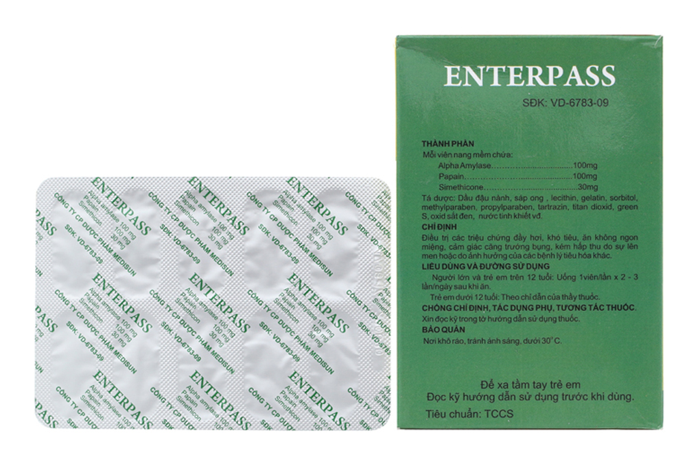 Enterpass trị đầy hơi, khó tiêu, ăn không ngon