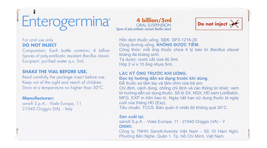 Hỗn dịch uống Enterogermina Gut Restore 4 tỷ/5ml trị rối loạn tiêu hóa (20 ống x 5ml) - 8